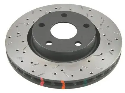 Dba 14-22 Dodge Charger & Challenger R/T Rear 4000 Series Drilled & Slotted Rotor W/Black Hat 1