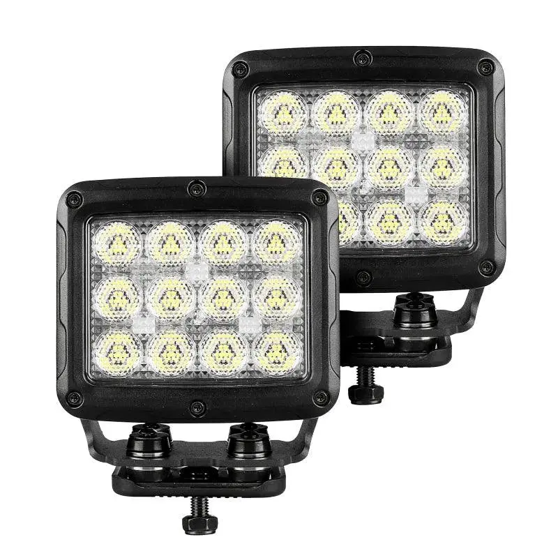 Go Rhino Xplor Bright Series Rectangle Singleled Spot Light Kit (Surface Mount) 5In. - Blk (Pair) 1