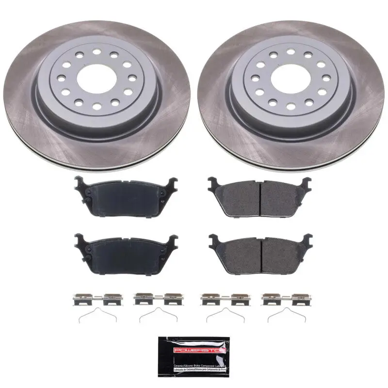 Power Stop 19-23 Ram 1500 Rear Semi-Coated Rotor Kit 1