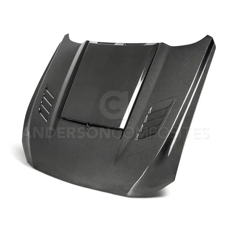 Anderson Composites 2018-2019 Ford Mustang Ram Air Double Sided Carbon Fiber Hood 1