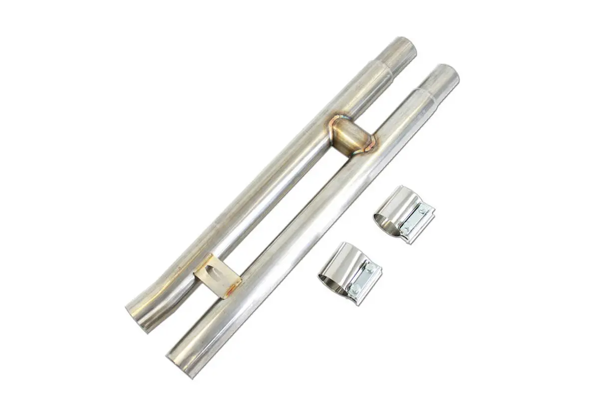 Steeda Mustang 5.0L Coyote 304 Stainless Resonator Delete H-Pipe (2015-2026) 1
