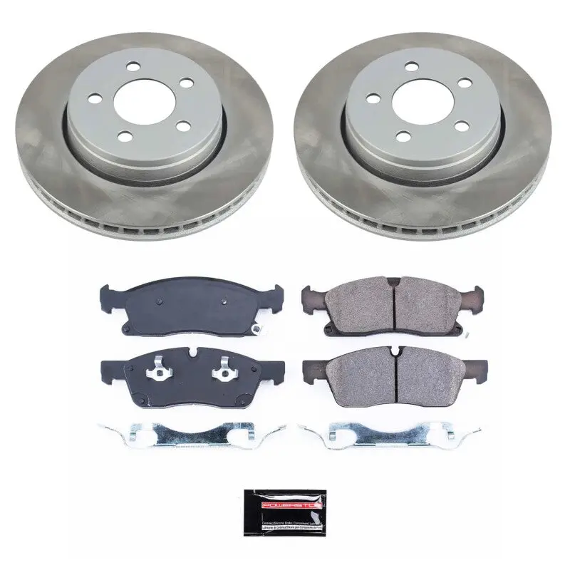 Power Stop 11-16 Jeep Grand Cherokee Front Semi-Coated Rotor Kit 1
