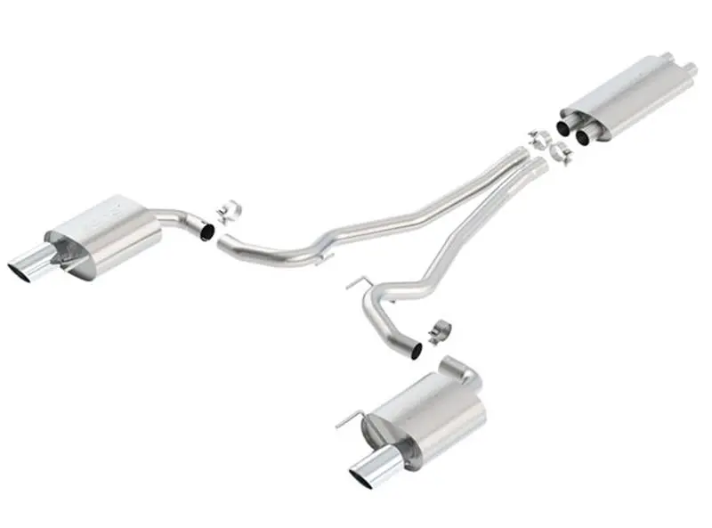 Borla 15-16 Ford Mustang Gt / Convertible 5.0L At/Mt Ec-Type Cb Ss Single Round Rolled Tips Exhaust 1