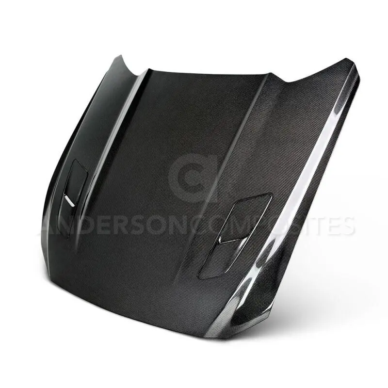 Anderson Composites 2015-2017 Ford Mustang Double Sided Carbon Fiber Type-Oe Style Hood 1