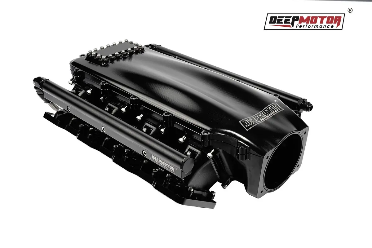 Billet 102Mm Intake Manifold Set With Burst Panel Flange For Ls1 Ls2 Ls6 Black 2