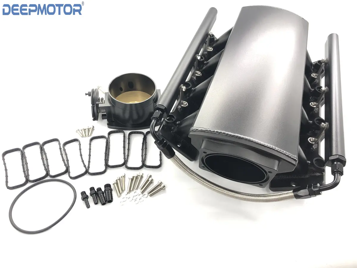 Low Intake Manifold Ls1 Ls2 Ls6 102Mm W/ Map Sensor Port Fuel Rail Throttle Body 1