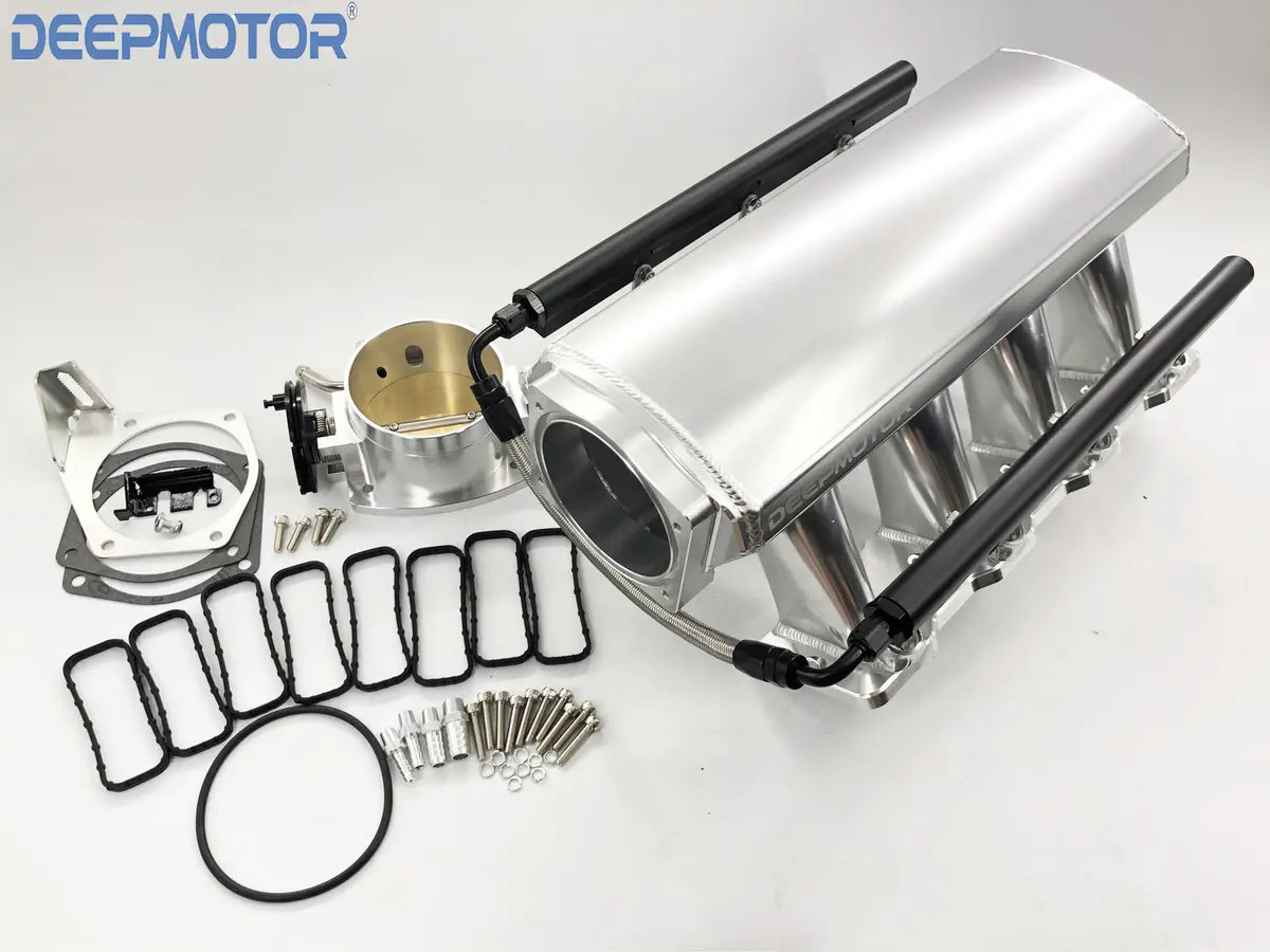 Low Intake Manifold Ls1 Ls2 Ls6 Map Sensor Port Fuel Rail Throttle Body+Bracket 1