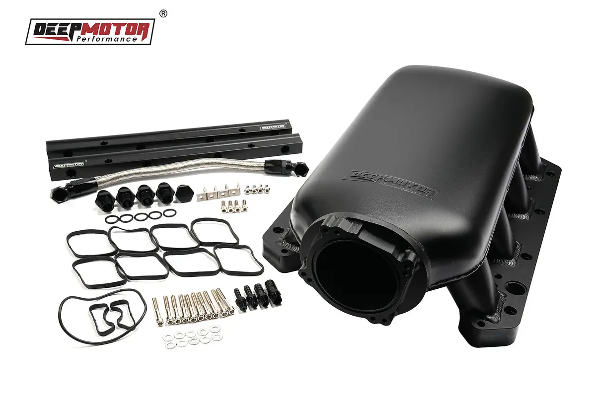 Deepmotor 90Mm Big Volume 9.6L Intake Manifold +Fuel Rail For Hemi Gen Iii Black 1
