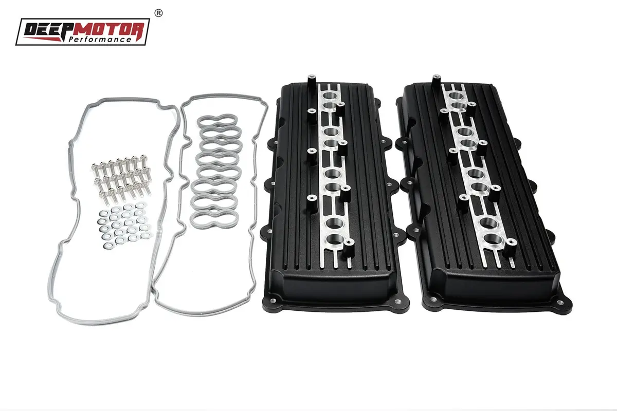 Deepmotor Aluminum Cast Valve Covers For Gen 3 Iii Hemi 5.7L 6.1L 6.4L Black 1