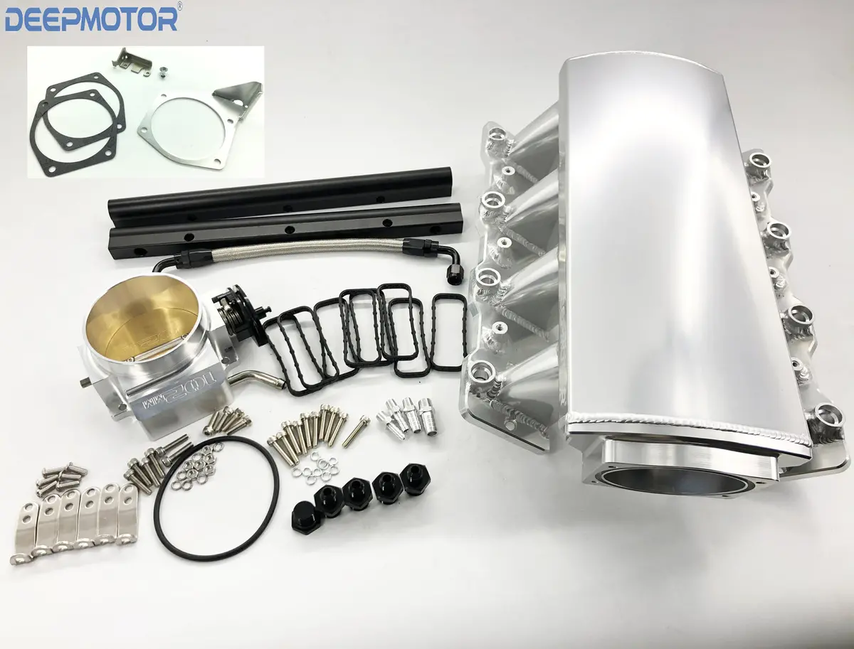 Low Intake Manifold Ls1 Ls2 Ls6 Map Sensor Port Fuel Rail Throttle Body Bracket 1