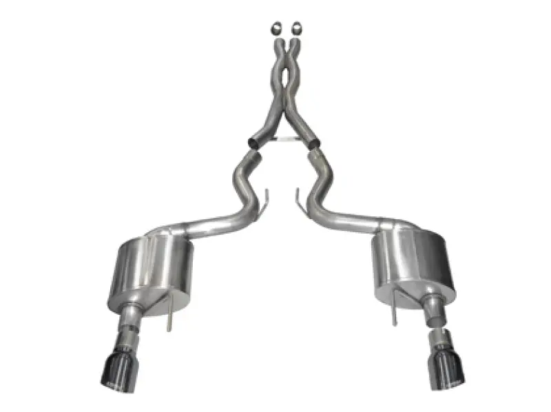 Corsa 2015-17 Ford Mustang Gt Coupe 5.0L 3In Sport Cat-Back Exhaust Dual Rear Exit W/ Gun Metal Tips 1