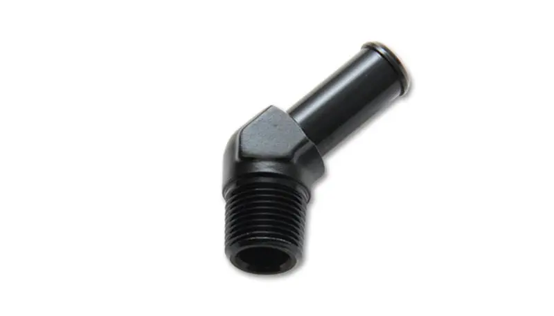 Vibrant 1/4 Npt To 3/8In Barb Straight Fitting 45 Deg Adapter - Aluminum 1