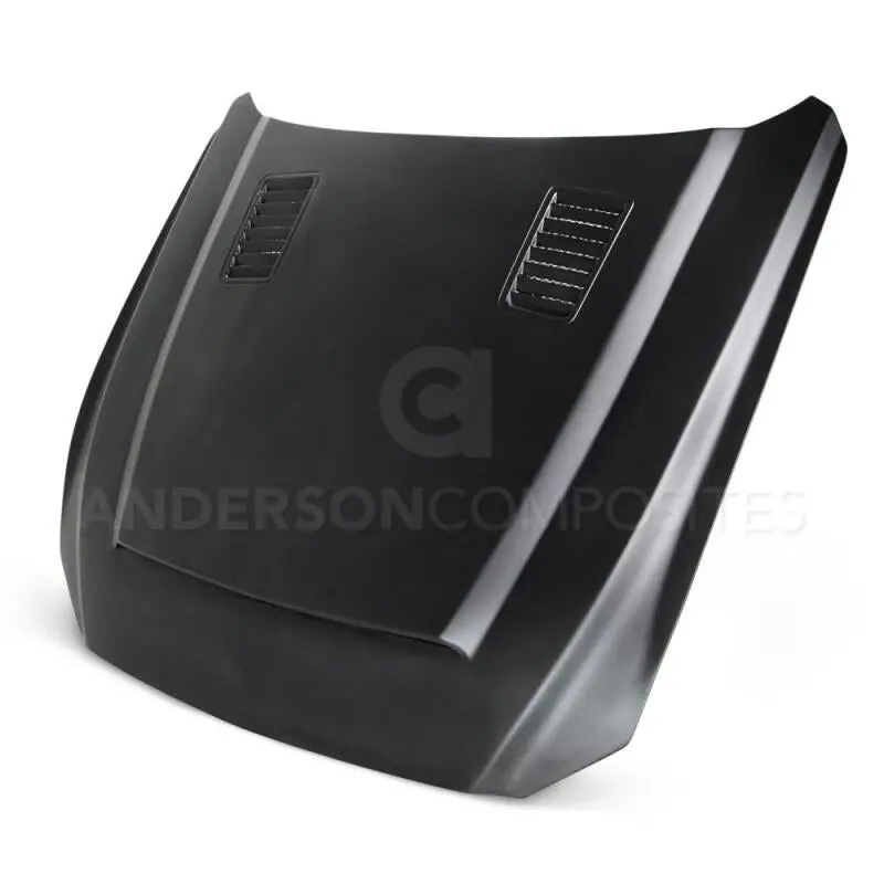 Anderson Composites 2015-2017 Ford Mustang (Excl. Gt350/Gt350r) Super Snake Style Hood Fiberglass 1