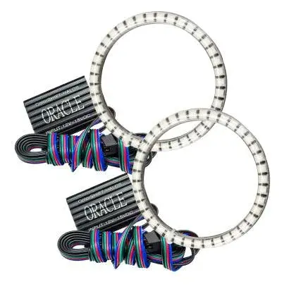 Oracle 15-23 Dodge Challenger Waterproof Led Fog Light Halo Kit - Colorshift 1