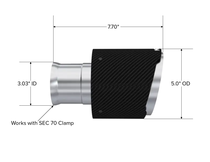 Mbrp 15-23 Dodge Charger 5.7L/6.2L/6.4L T304 3In Id / 5In Od Out / 8In Length Angle Cut Carbon Tip 2