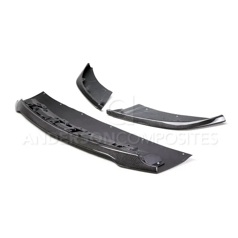 Anderson Composites 2015-2017 Ford Mustang Shelby Gt350 Carbon Fiber Front Splitter (3 Pc) 1
