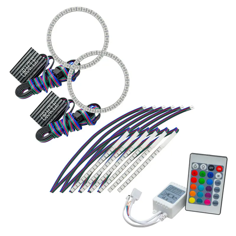Oracle 15-17 Ford Mustang V6/Gt/Shelby Drl W/ Halo Kit - Colorshift W/ Simple Controller 1