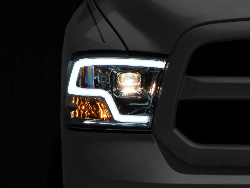Raxiom 09-18 Dodge Ram 1500 Non-Projector Led Halo Headlights- Chrome Housing (Clear Lens) 1