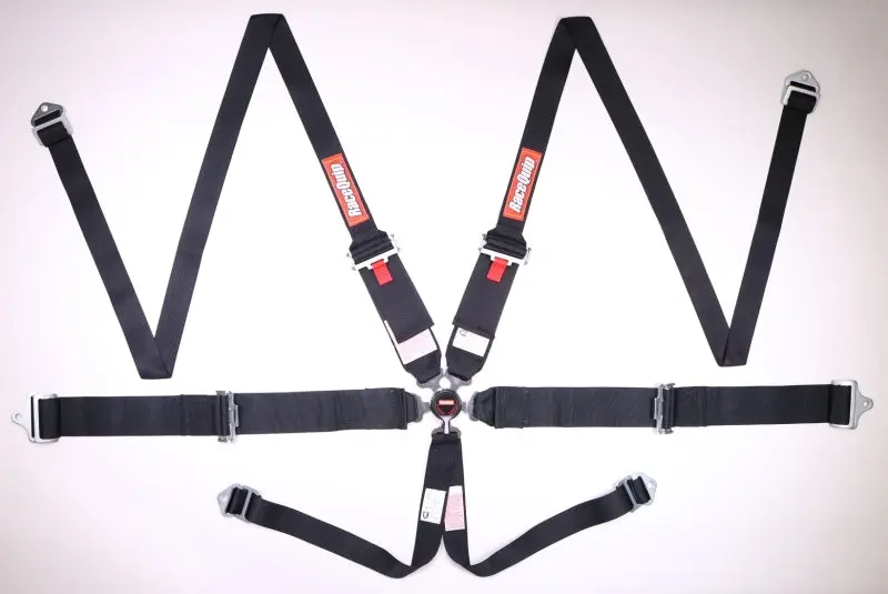 Racequip Black Sfi Camlock 6Pt Pu Lap Hnr Seat Belt 1
