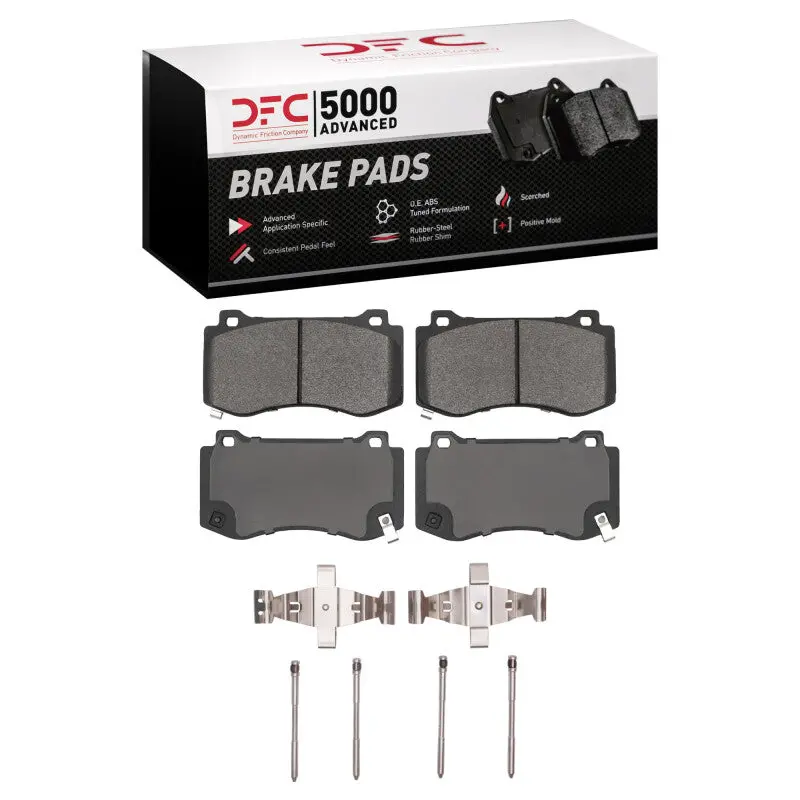 Dfc 08-20 Dodge Challenger Srt-8 Front 5000 Advanced Low Metallic Brake Pads And Hardware Kit 1