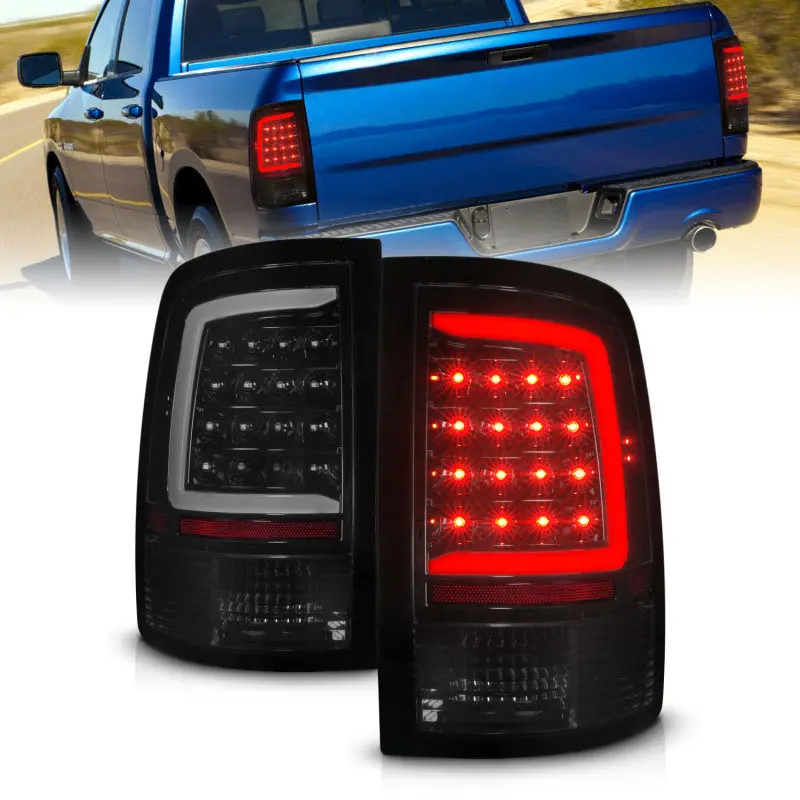 Anzo 09-18 Dodge Ram 1500 Full Led Taillights W/ Sequential Black Housing/Smoke Lens 1