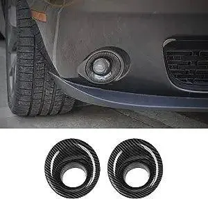 Carbon Fiber Front Fog Light Lamp Cover Trim For Dodge Challenger 2015-2020 1