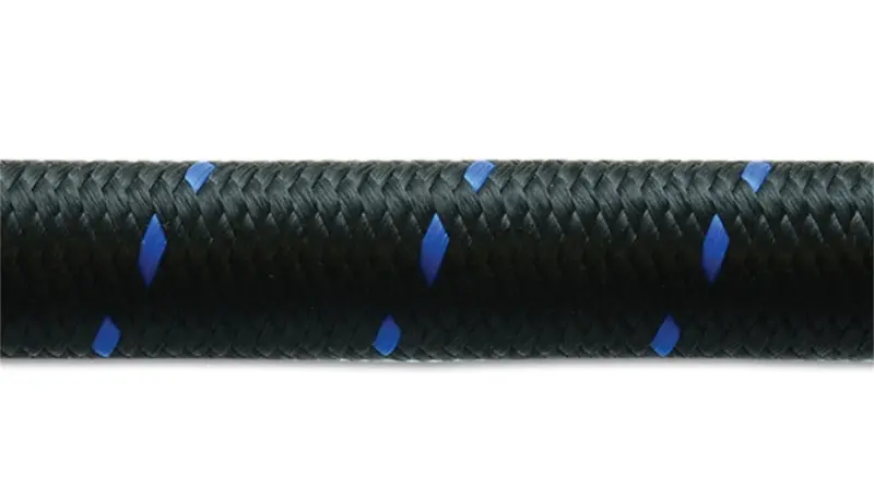Vibrant -10 An Two-Tone Black/Blue Nylon Braided Flex Hose (20 Foot Roll) 2