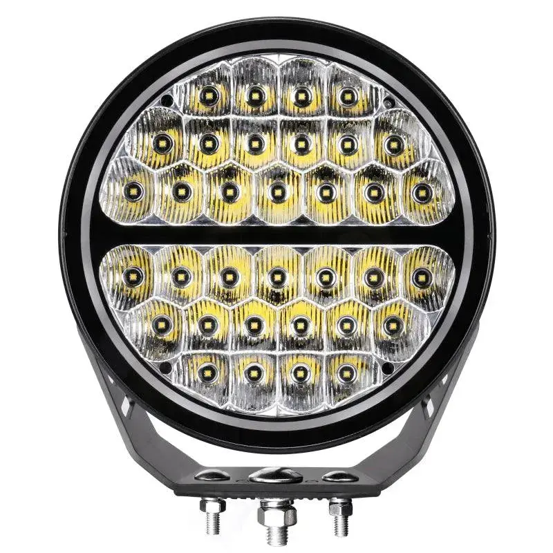 Go Rhino Xplor Blackout Series Round Led Sgl Driving Kit W/Drl (Surface/Thread Stud Mnt) 9In. - Blk 1