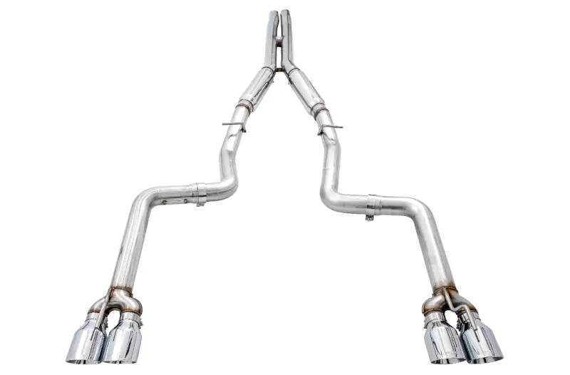 Awe Tuning 2017+ Dodge Challenger 5.7L Track Edition Exhaust - Chrome Silver Quad Tips 1