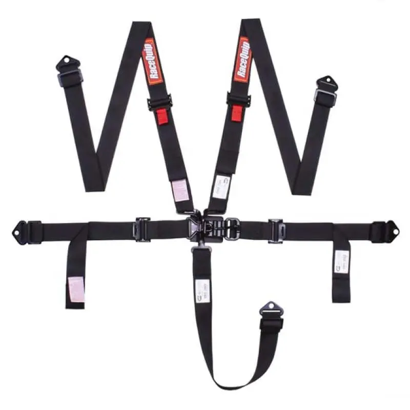 Racequip Latch & Link 5 Point Auto Racing 2In Harness Set / Sfi 16.1 Seat Belt Set / Black 1