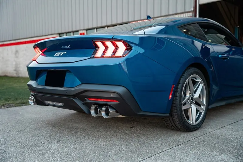 Corsa 24+ Ford Mustang V8 5.0L 3In Cat-Back Exhaust System W/ Twin 4In Polished Straight Tips 2