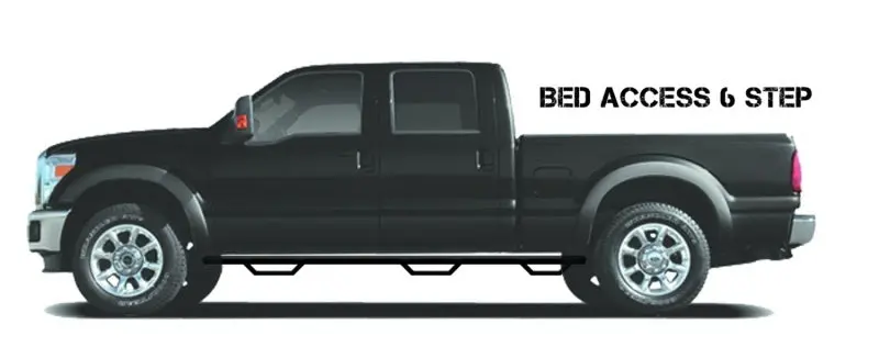 N-Fab Podium Lg 15.5-17 Dodge Ram 1500 Quad Cab 6.4Ft Standard Bed - Tex. Black - Bed Access - 3In 1