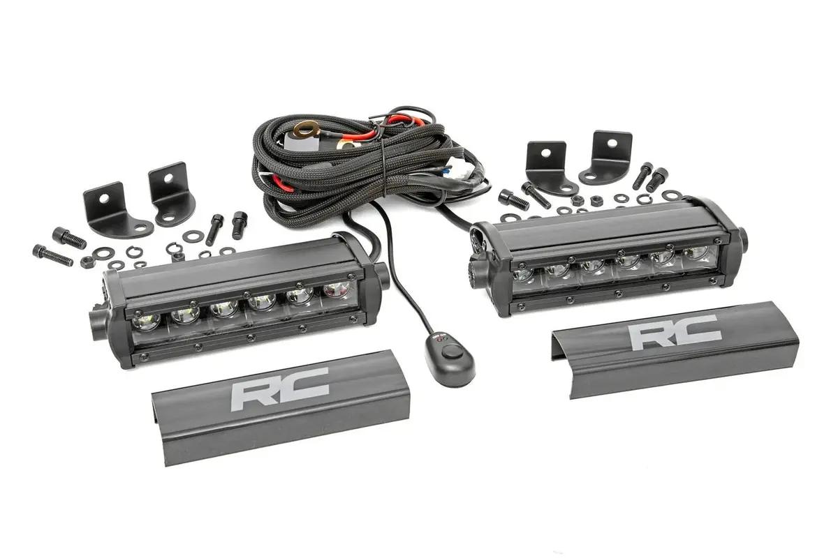 Rough Country 6 Inch Black Series Led Light Bar Single Row | Pair 1