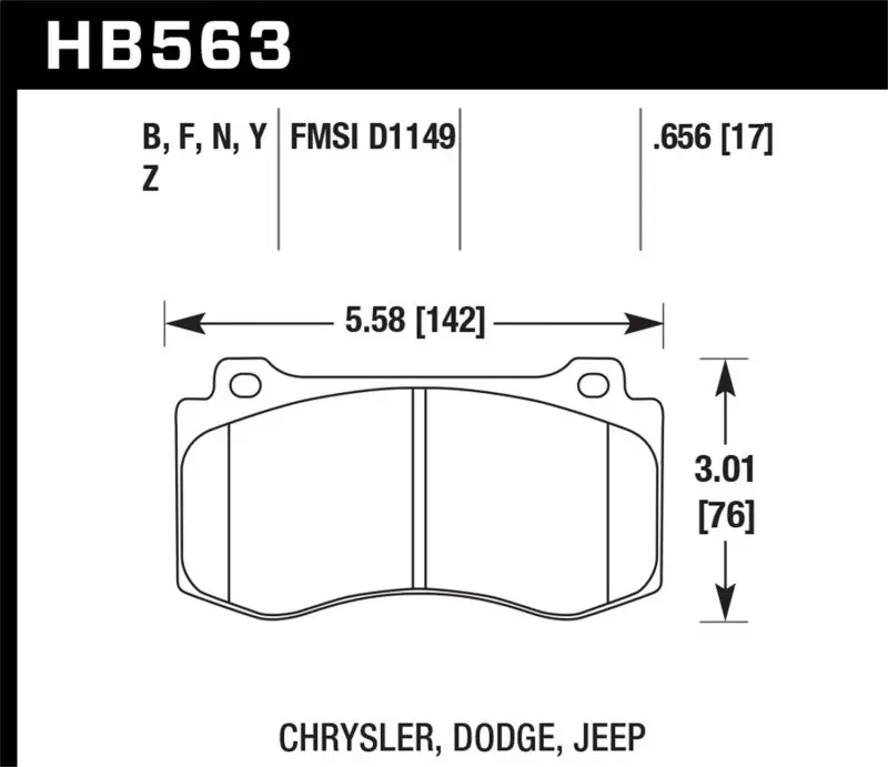 Hawk 12-20 Challenger/Charger 06-10 Grand Cherokee Srt8 Dtc-70 Motorsports Front Brake Pads 1