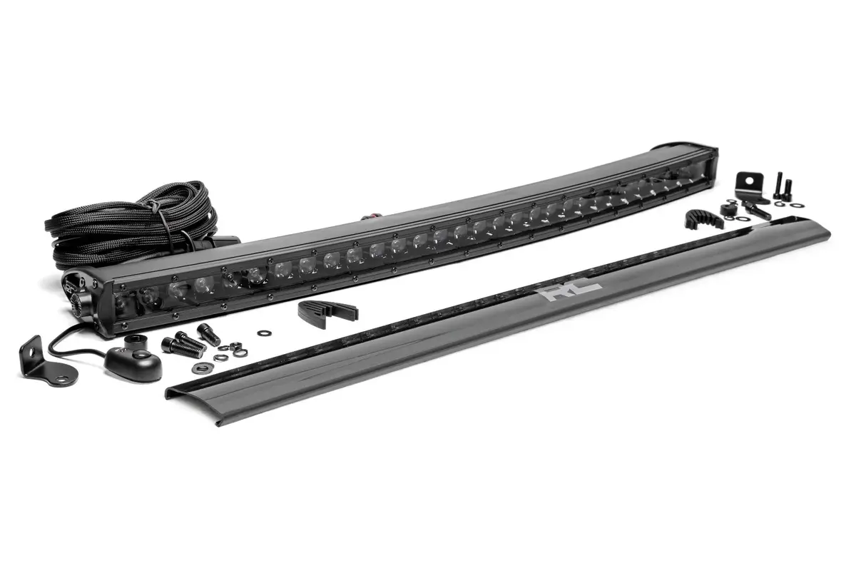 Rough Country 30 Inch Black Series Led Light Bar Curved | Single Row 1