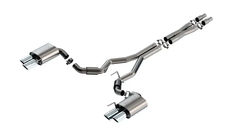 Borla 2024 Ford Mustang Gt 5.0L V8 3 In S-Type Catback Non-Active Exhaust- Chrome Quad Tip 1