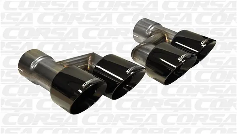 Corsa 2015-2017 Ford Mustang Gt 5.0 Black Quad Tips Kit 1