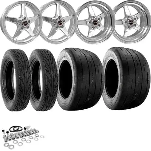 Race Star Wheels "Big Meats" Polished Wheel And Tire Kit For 2005-2023 Charger / Challenger / 300 1