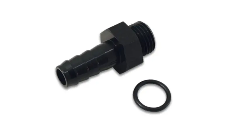 Vibrant Aluminum Male -6An Orb To 1/8In Barb W/O-Ring - Anodized Black 1