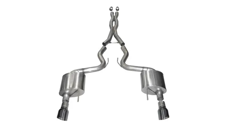 Corsa 2015-17 Ford Mustang Gt Coupe 5.0L 3In Sport Cat-Back Exhaust Dual Rear Exit W/ Gun Metal Tips 2
