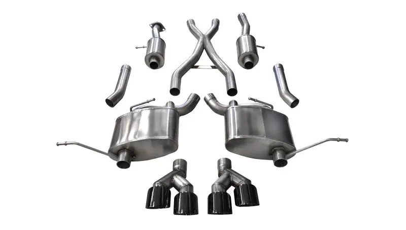 Corsa 2014-2021 Jeep Grand Cherokee 3.6L V6 Black Sport Cat-Back Exhaust 1