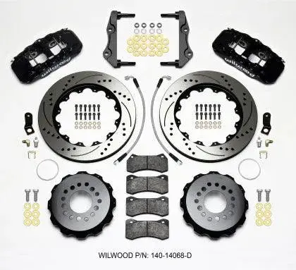 Wilwood Aero4 Rear Kit 14.25In Drilled Red 2014-Up Charger / 300 / Challenger W/Lines 1