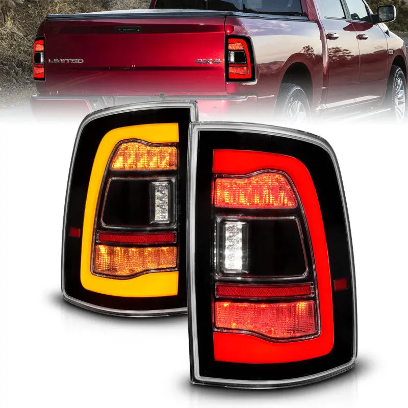 Anzo 09-18 Dodge Ram 1500 Sequential Led Taillights Black W/Switchback Amber Signal 2