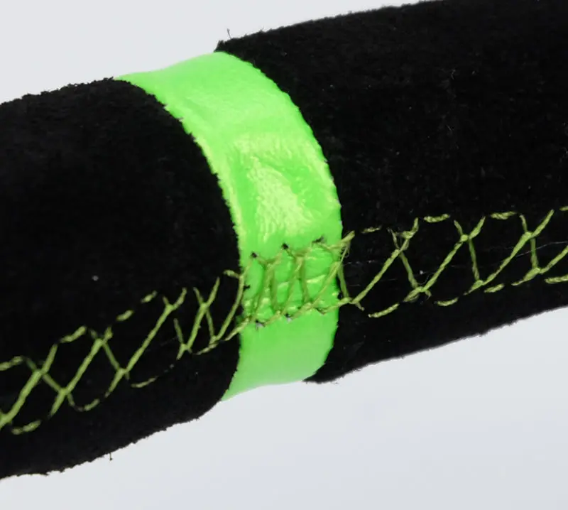 Nrg Reinforced Steering Wheel 350Mm/3In. Deep Blk Suede/ Neon Green Stitch W/5Mm Matte Black Spoke 1