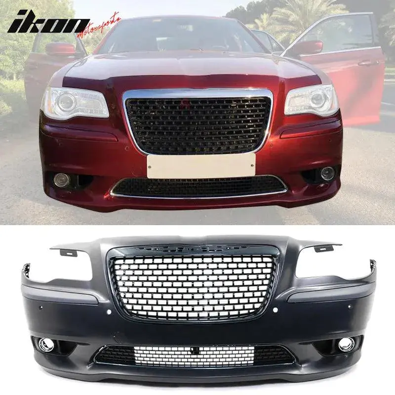 Ikon Motorsports 2011-2014 Chrysler 300 Pp Front Bumper Cover Conversion Replacement 1