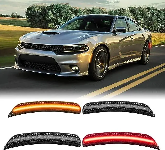 Led Smoked Sidemarkers For 2015-2023 Dodge Charger 1