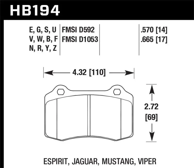 Hawk 2010 Camaro Ss Performance Ceramic Street Rear Brake Pads 1