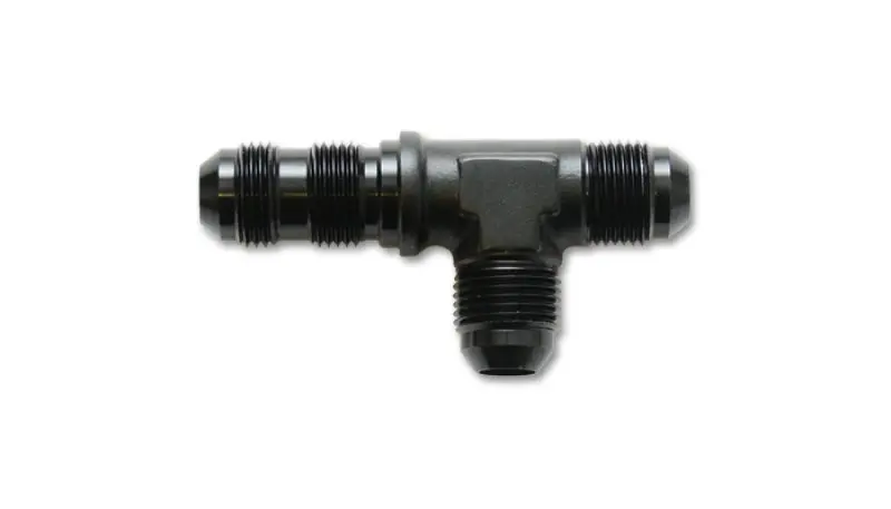 Vibrant -6An Bulkhead Adapter Tee On Run Fittings - Anodized Black Only 1