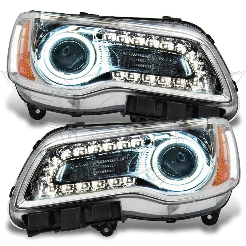 Oracle 11-14 Chrysler 300C Non Hid Led Halo Headlights Chrome Housing - Red 1