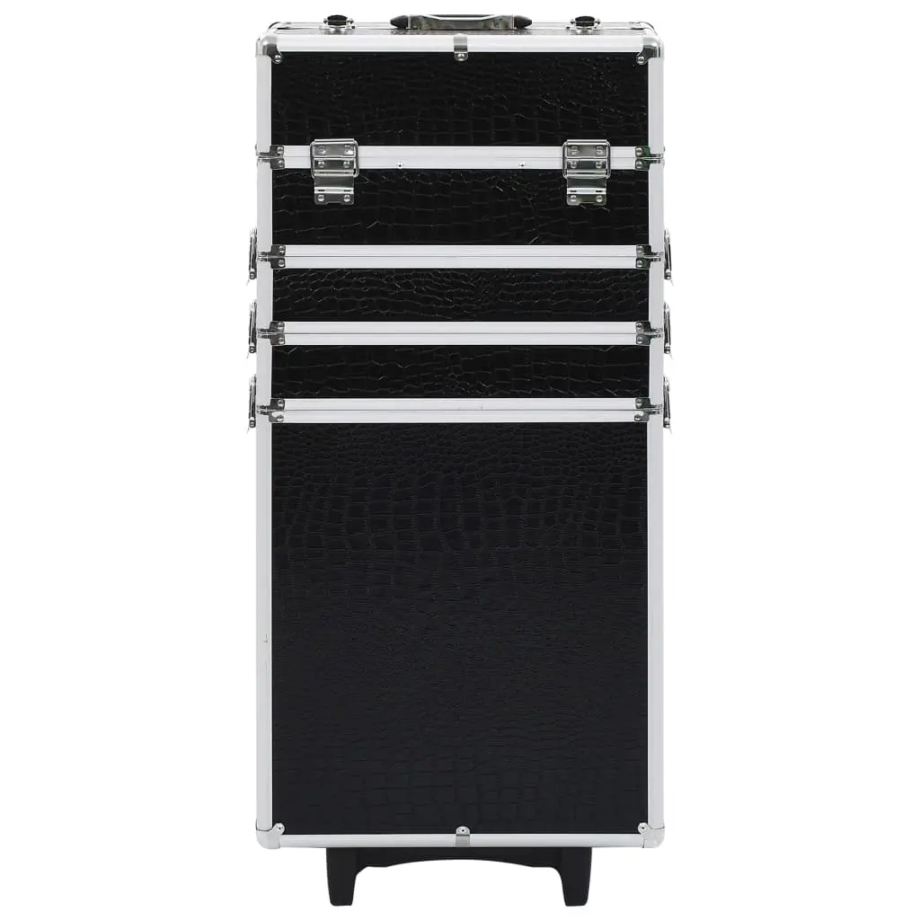 Vidaxl Make-Up Trolley Aluminium Zwart Met Krokodillenpatroon 2